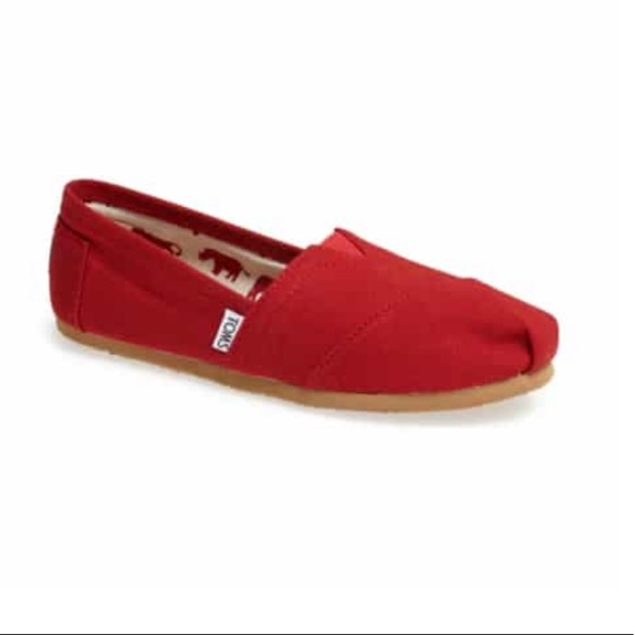 Toms Shoes - Toms Red  Statement Canvas Classic Slip Ons Flats